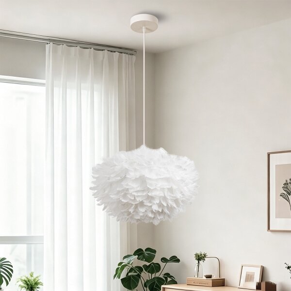 Brilagi - Lustr na lanku FEATHER 3xE27/40W/230V pr. 50 cm bílá