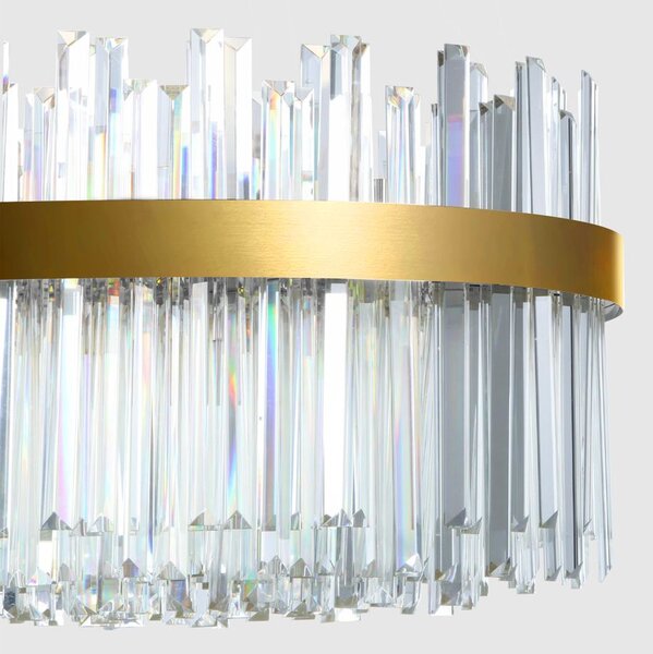 Toolight Toolight, LED křišťálové svítidlo 80x35 cm, APP1513-CP80, zlatá matná, OSW-03260