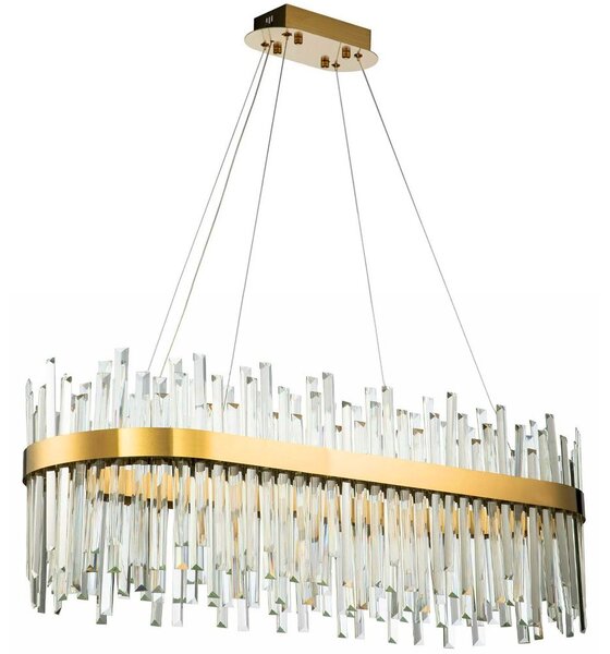 Toolight Toolight, LED křišťálové svítidlo 80x35 cm, APP1513-CP80, zlatá matná, OSW-03260