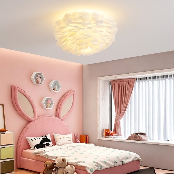 Brilagi - Stropní svítidlo FEATHER 3xE27/40W/230V pr. 50 cm bílá
