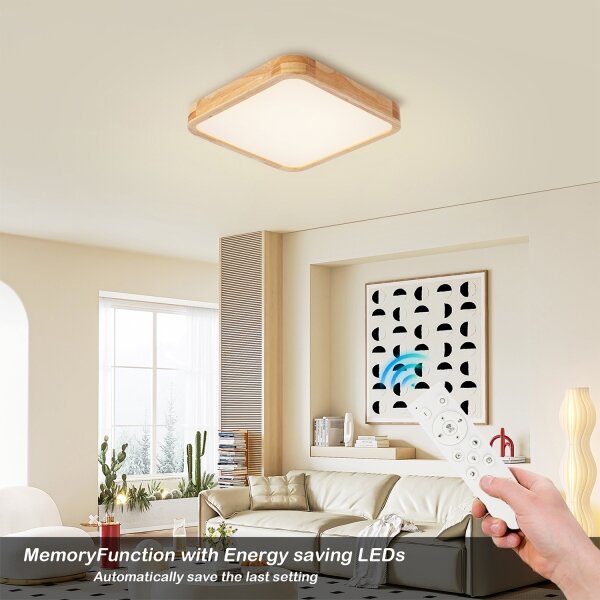 Brilagi - LED Stmív. svítidlo WOODLINE SQUARE LED/48W/230V dub 40x40 cm + DO
