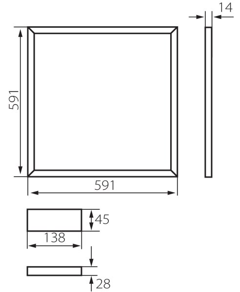 Kanlux 26771 - LED Podhledový rám AVAR LED/40W/230V 6000K 59x59 cm