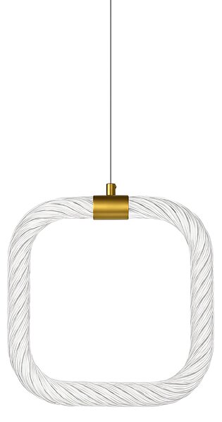 Toolight Toolight, závěsné LED svítidlo 20x20cm, 9W, 3000K, LHJ056-CP1, čirá-zlatá matná, OSW-60029