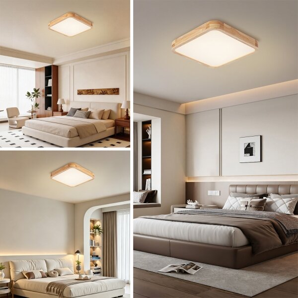 Brilagi - LED Stmív. svítidlo WOODLINE SQUARE LED/48W/230V dub 40x40 cm + DO