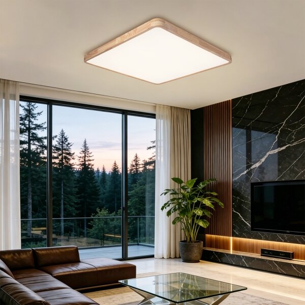 Brilagi - LED Stmív. svítidlo WOODLINE SQUARE LED/100W/230V dub 80x80 cm + DO