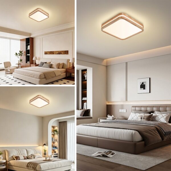 Brilagi -LED Stropní sv. MOLINA SQUARE LED/32W/230V 3000/4000/6000K dub 30x30 cm