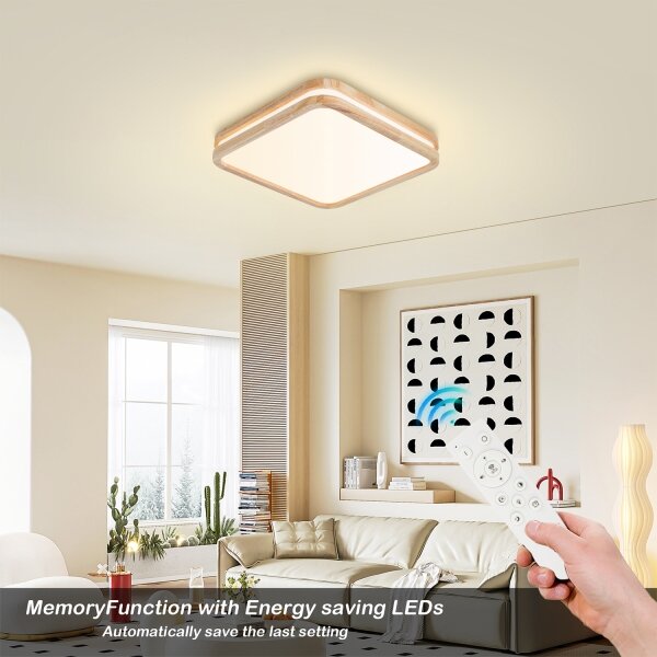 Brilagi - LED Stmív. svítidlo MOLINA SQUARE LED/48W/230V dub 40x40 cm + DO