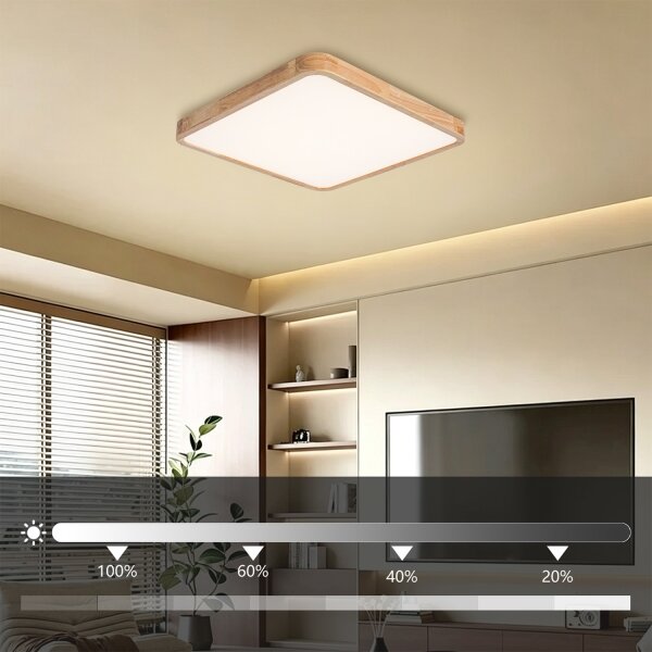 Brilagi - LED Stmív. svítidlo WOODLINE SQUARE LED/80W/230V dub 60x60 cm + DO