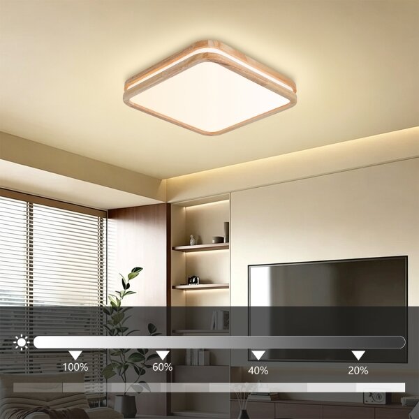 Brilagi - LED Stmív. svítidlo MOLINA SQUARE LED/48W/230V dub 40x40 cm + DO