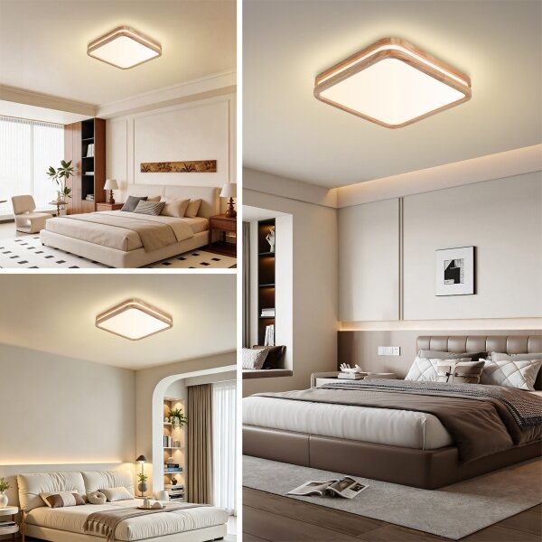 Brilagi - LED Stmív. svítidlo MOLINA SQUARE LED/48W/230V dub 40x40 cm + DO