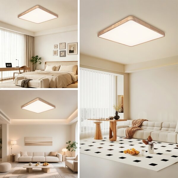 Brilagi - LED Stmív. svítidlo WOODLINE SQUARE LED/100W/230V dub 80x80 cm + DO