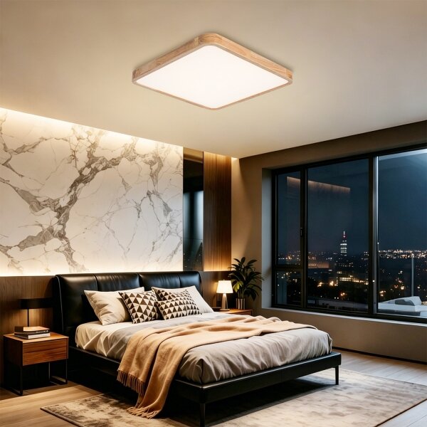 Brilagi - LED Stmív. svítidlo WOODLINE SQUARE LED/80W/230V dub 60x60 cm + DO