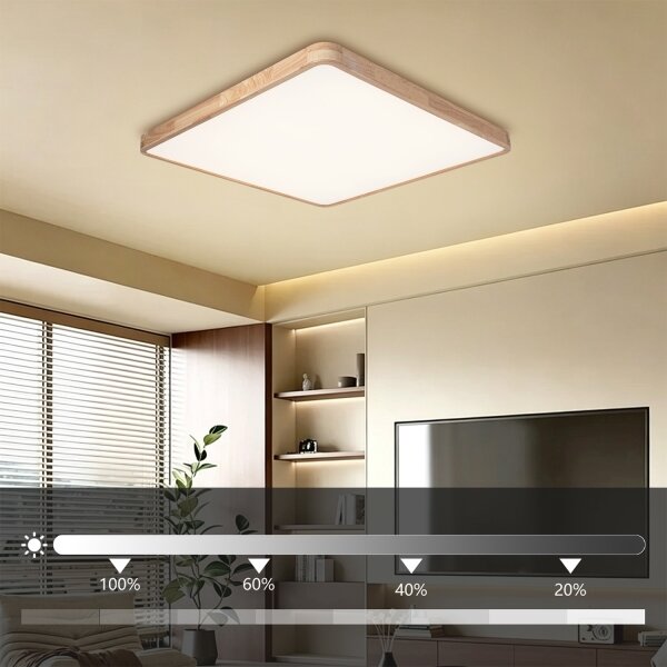 Brilagi - LED Stmív. svítidlo WOODLINE SQUARE LED/100W/230V dub 80x80 cm + DO