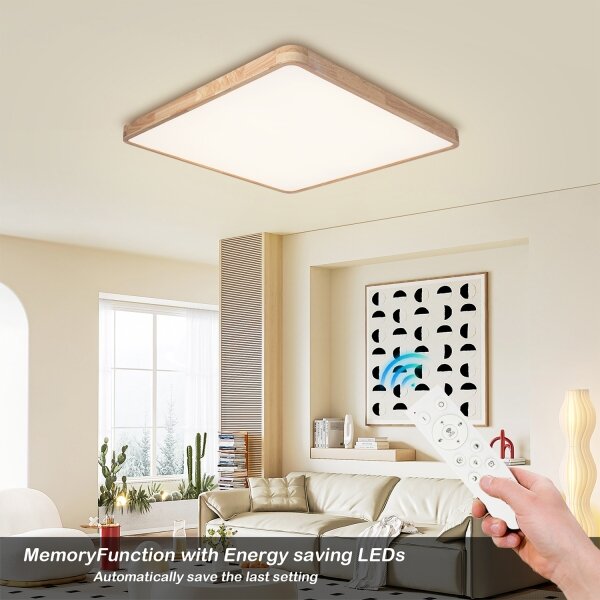 Brilagi - LED Stmív. svítidlo WOODLINE SQUARE LED/100W/230V dub 80x80 cm + DO
