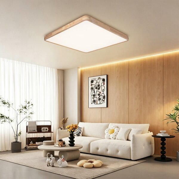 Brilagi - LED Stmív. svítidlo WOODLINE SQUARE LED/100W/230V dub 80x80 cm + DO