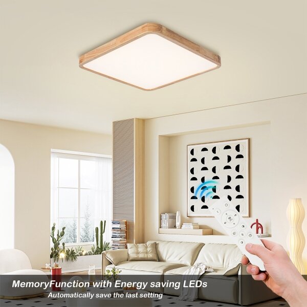Brilagi - LED Stmív. svítidlo WOODLINE SQUARE LED/80W/230V dub 60x60 cm + DO