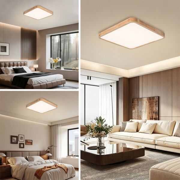 Brilagi - LED Stmív. svítidlo WOODLINE SQUARE LED/80W/230V dub 60x60 cm + DO