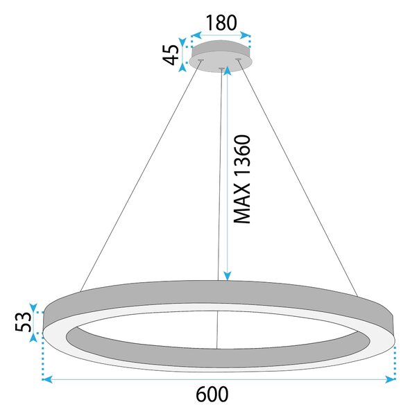 Toolight Toolight, LED stropní osvětlení 60cm, 60W, 3000K, LHJ051-CP1 C, zlatá matná, OSW-50025