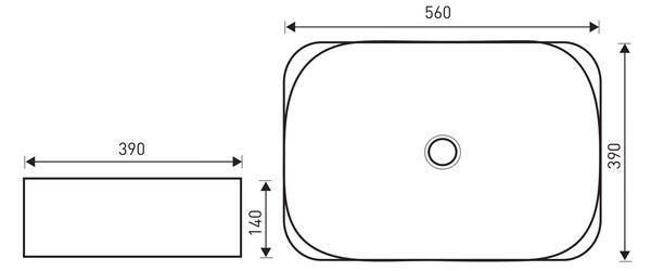 Novoterm Keramické umyvadlo na desku NV-KR-918 bílé