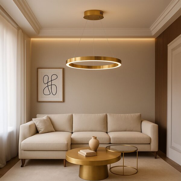 Toolight Toolight, LED stropní osvětlení 60cm, 60W, 3000K, LHJ051-CP1 C, zlatá matná, OSW-50025
