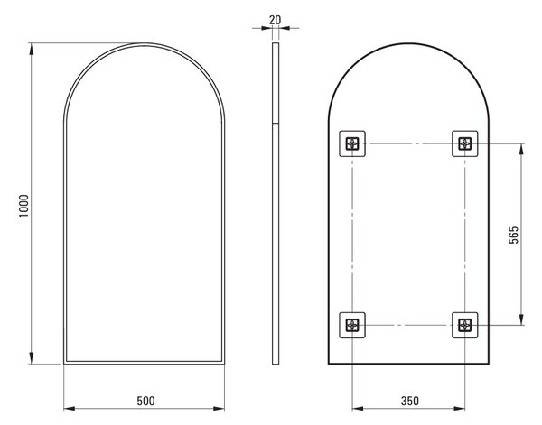 Deante Silia, zarámované závesné zrkadlo 500x1000mm, zlatá matná, DEA-ADI_R851