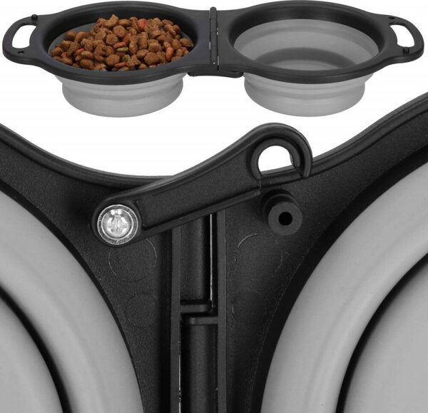 Skládací miska pro psy duo SPRINGOS PA0327 šedá