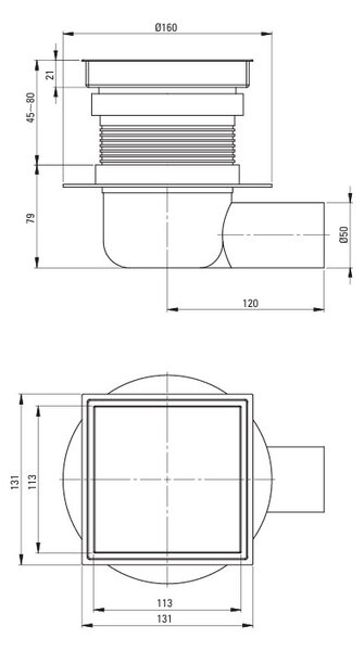 Deante Point drain - Reversible