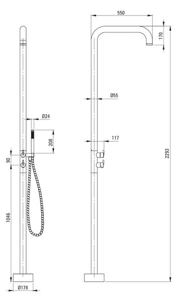 Deante Shower column, with shower mixer - floor-mounted
