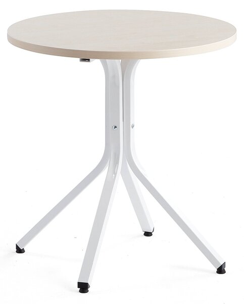 AJ Produkty Stůl VARIOUS, Ø700 mm, výška 740 mm, bílá, bříza
