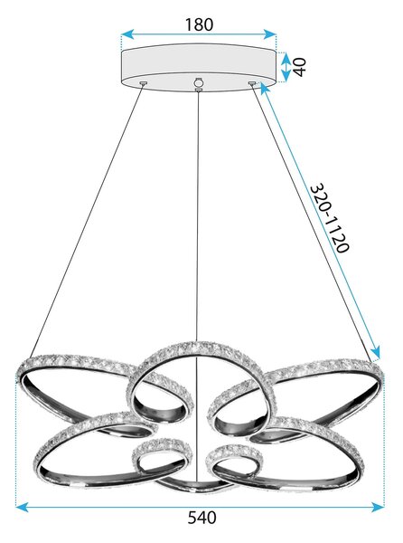 Toolight Závěsné LED osvětlení Urban B4 G001-CP zlaté