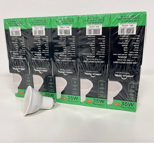 V-TAC LED žárovka GU10 4,5W, 5+5ks zdarma, Studená bílá 6000 - 6500K