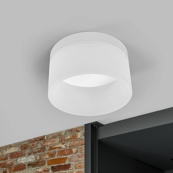 Helestra Liv LED stropní svítidlo Ø 20 cm, stmívatelný, Bílá / opál, Obývací pokoj / jídelna, kov, Moderní