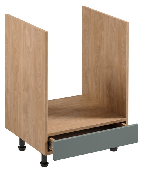 Kuchyňská skříňka pro vestavnou troubu SALERNO - šířka 60 cm, dub / zelená