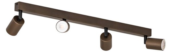 TK Lighting Stropní bodové topení, nastavitelné, hnědé, čtyřplamenné lineární, stmívatelný, Hnědá / rez, Obývací pokoj / jídelna, kov, Moderní, Stropní svítidlo