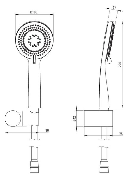 Deante Shower set, with fixed bracket