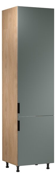 Skříň na vestavnou lednici SALERNO - šířka 60 cm, dub / zelená