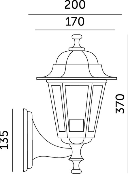Venkovní nástěnné svítidlo 1xE27/60W/230V IP44 černá