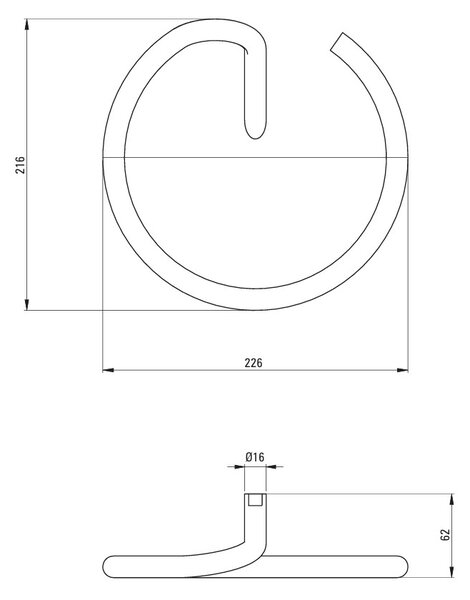 Deante Towel hanger, wall-mounted - round
