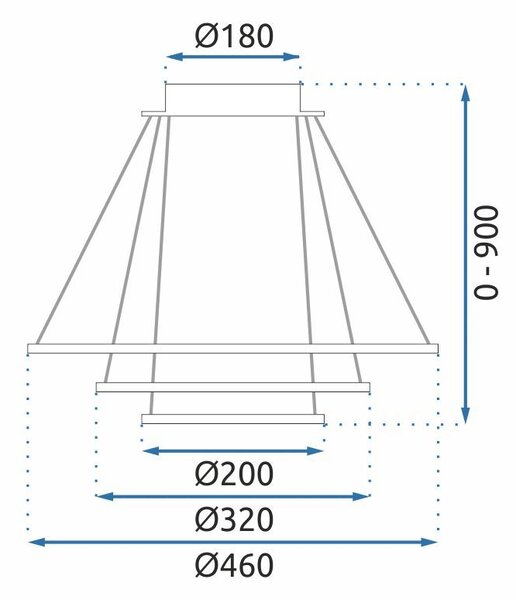 Toolight Závěsné LED osvětlení Urban B7 G040-3CP černé