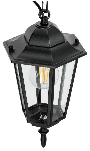 Venkovní lustr na řetězu 1xE27/60W/230V černá
