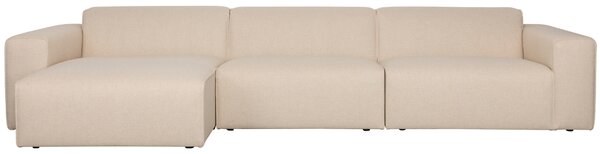 Zuiver Krémově bílá rohová pohovka MILKA 350 cm, levá