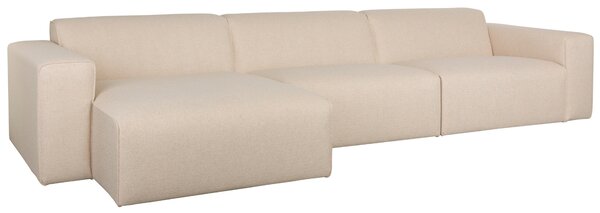Zuiver Krémově bílá rohová pohovka MILKA 350 cm, levá
