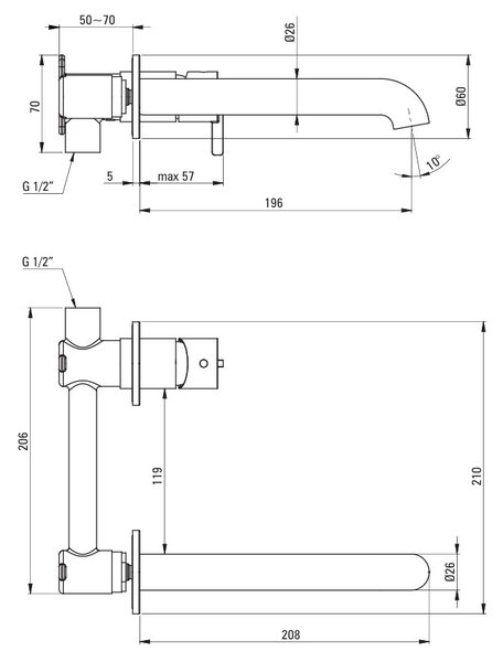 Deante Washbasin tap, concealed