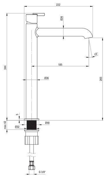 Deante Washbasin tap, tall