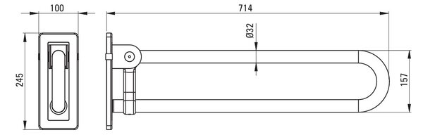 Deante Wall-mounted grab bar, foldable - 70 cm