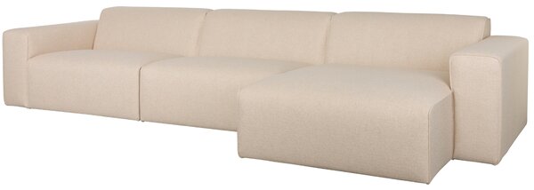 Zuiver Krémově bílá rohová pohovka MILKA 350 cm, pravá