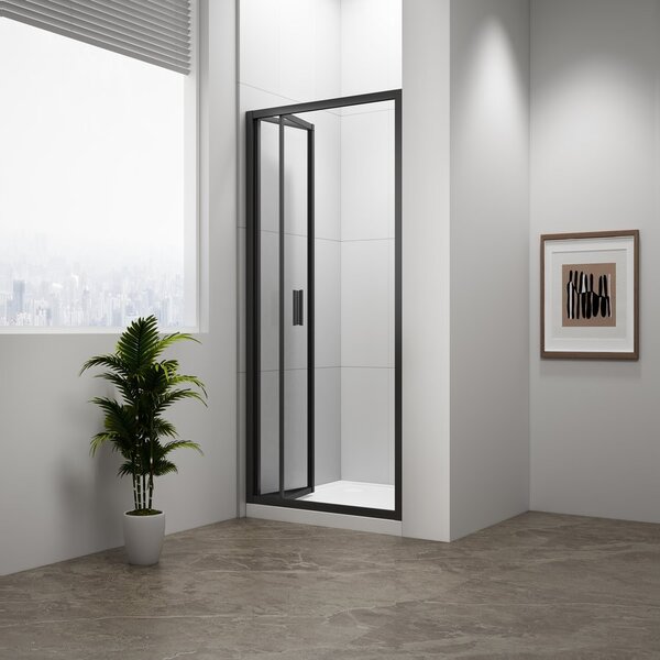 Polysan Polysan, EASY BLACK otočné sprchové dveře 880-1020mm, čiré sklo, EL1715B