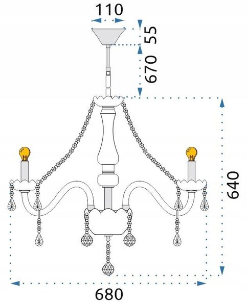 Toolight Křišťálový lustr 300750