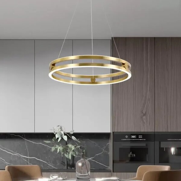 Toolight Toolight, LED závěsné svítidlo 60cm, 76W, 3000K, LHJ015-CP, zlatá, OSW-60009