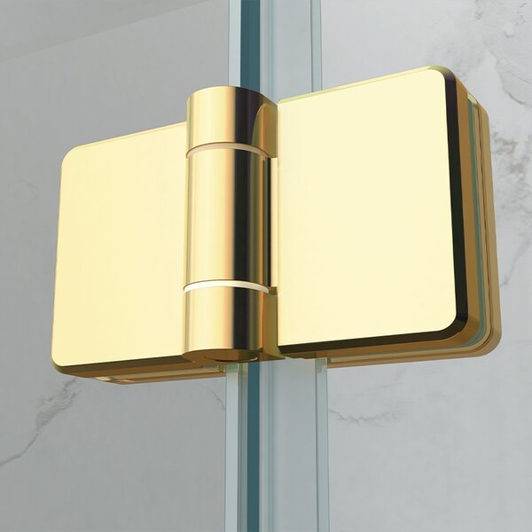BPS-koupelny Obdélníkový sprchový kout HYD-OK12B 100x80 zlatá/transparent - bez vaničky
